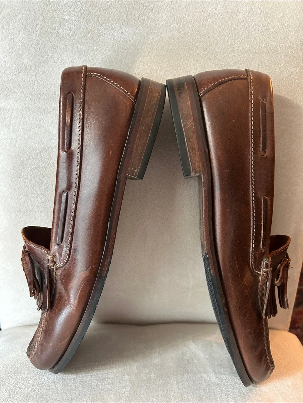 Cole Haan Men's Brown Leather Tassel Kiltie Loafers